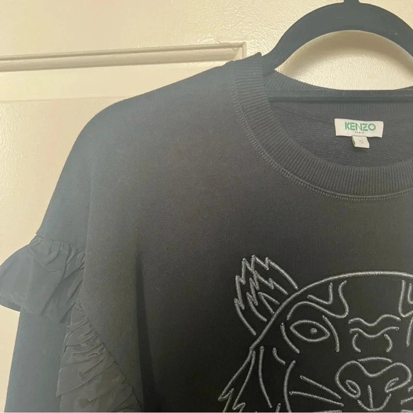 KENZO Black Crewneck with Logo Embroidery - Size S; Like New - Picture 2 of 10
